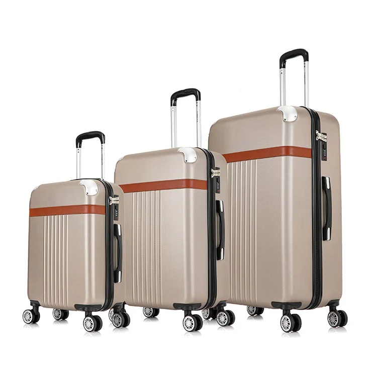 ఫాక్స్ లెదర్ స్ట్రాప్డ్ ABS రెట్రో లగేజ్